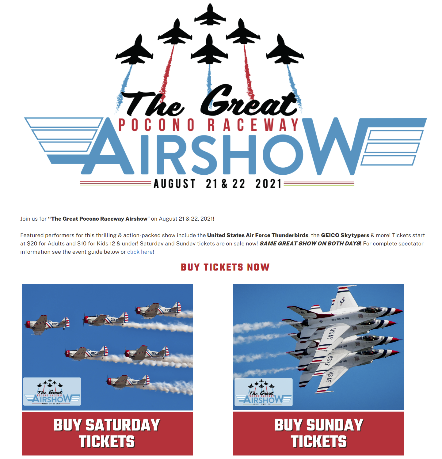 Pocono Raceway Airshow Discount